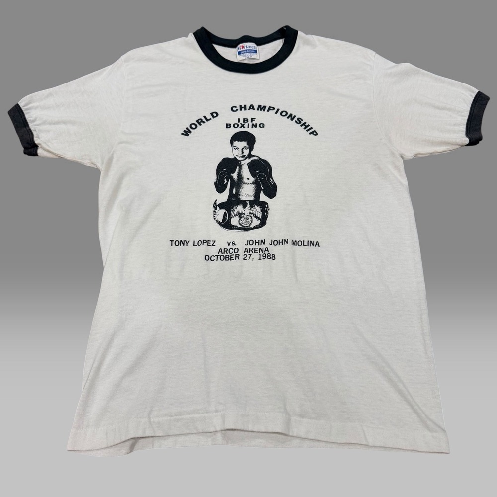 Vintage 1988 Tony Lopez vs John John Molina Boxing T Shirt IBF Arco Arena L